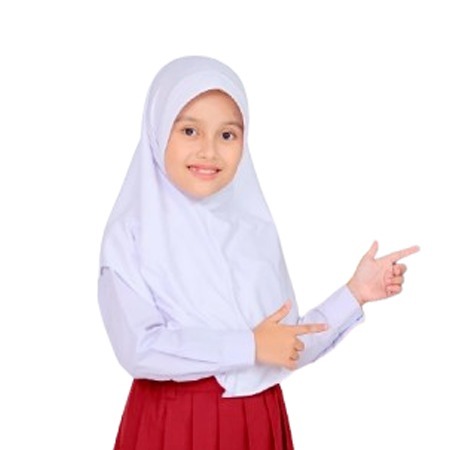 HIJAB PUTIH BERGO SPORT PAD TEBAL PAKAIAN MUSLIM ANAK PEREMPUAN BAHAN SPANDEX HALUS TERNYAMAN