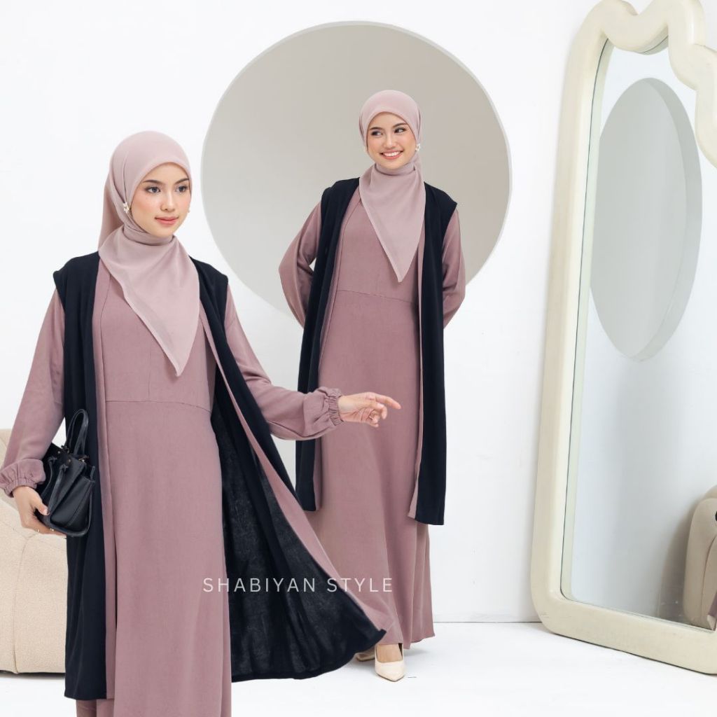 Gamis Cardigan Panjang Kombinasi Two Tone untuk Remaja - Stylish dan Modis by Shabiyan 615