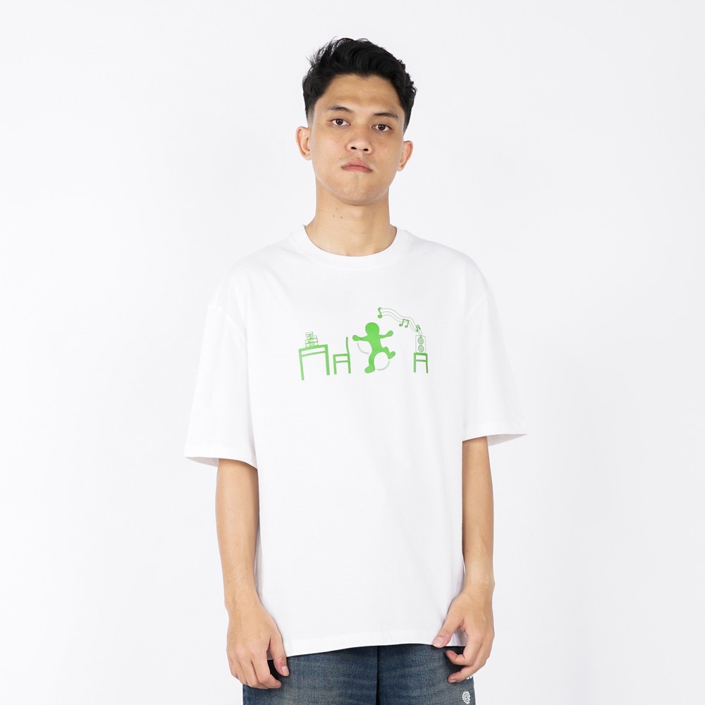 [ORI] 3Second Kaos Pria Capmart Kaos Pria Lengan Pendek Oversized Fit Katun Music Yellow C111224 Uni