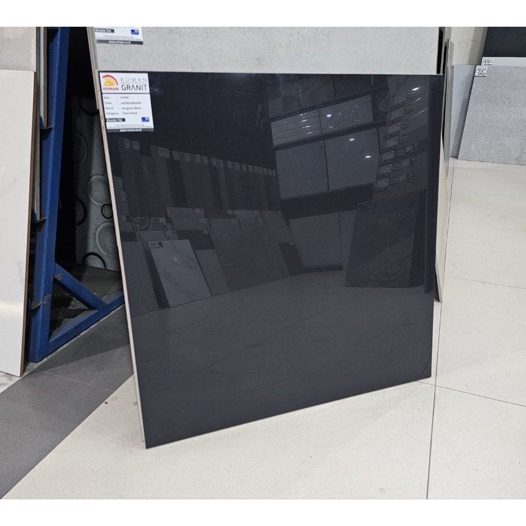 Roman Granit 60x60 glossy hitam polos/ GT609003FR Gangnam Black
