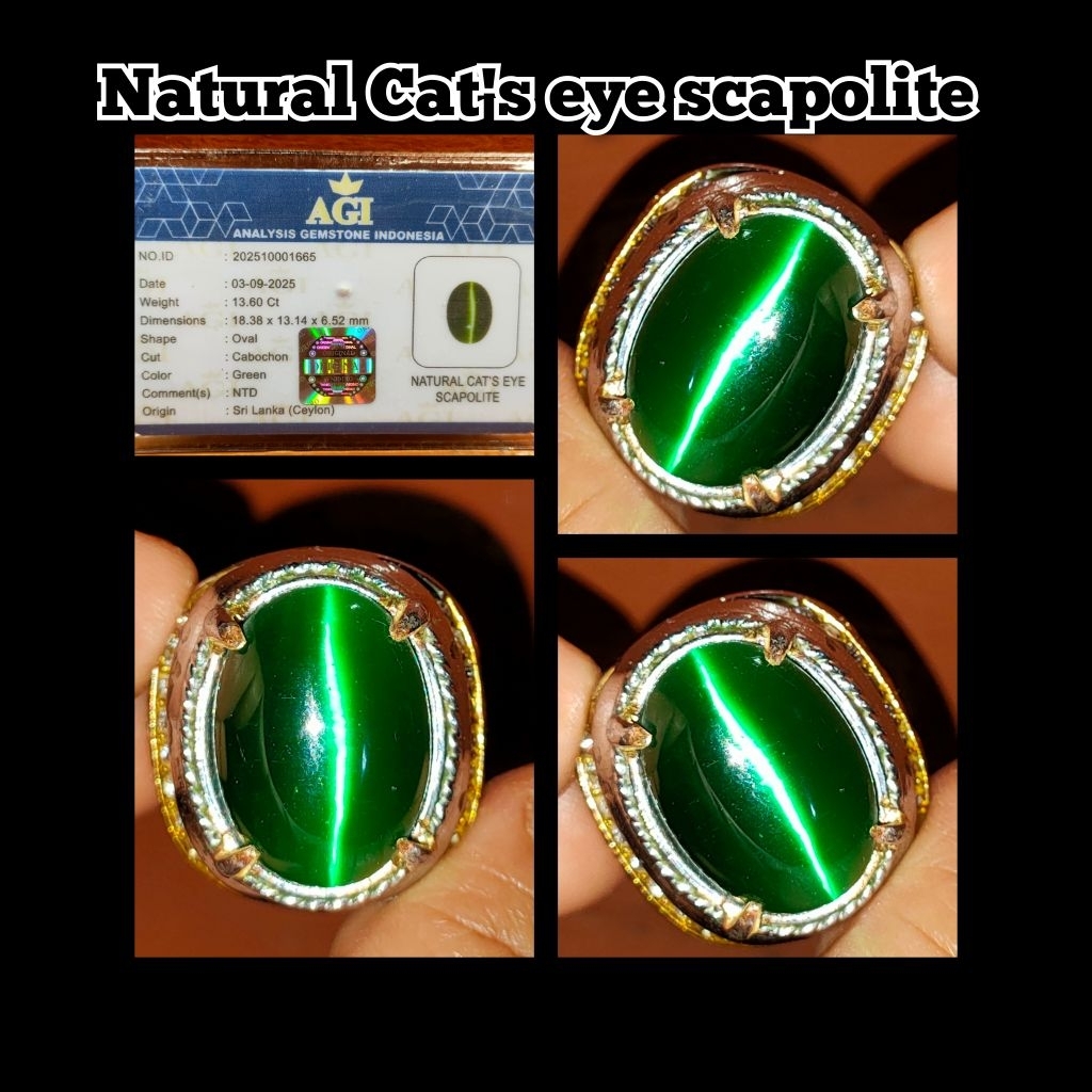 CINCIN BATU CAT EYE SCAPOLITE SRILANKA