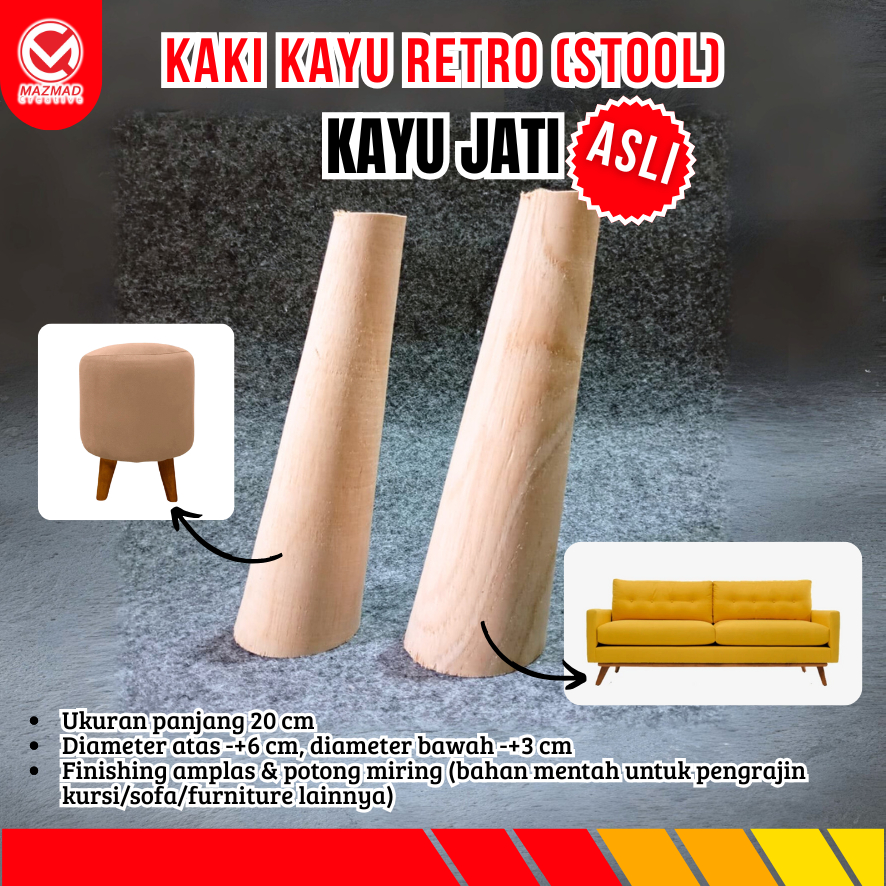 KAKI KURSI / STOOL KAKI SOFA / MEJA / FURNITURE / KAYU JATI ASLI BERKWALITAS UKURAN 20 CM