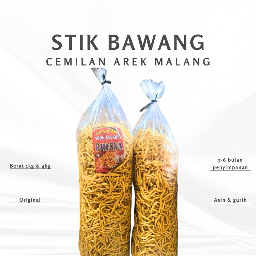 Stik Bawang 1ball 4kg Gurih Renyah – Snack Tradisional Murah Meriah Isi Banyak Oleh-Oleh Malang