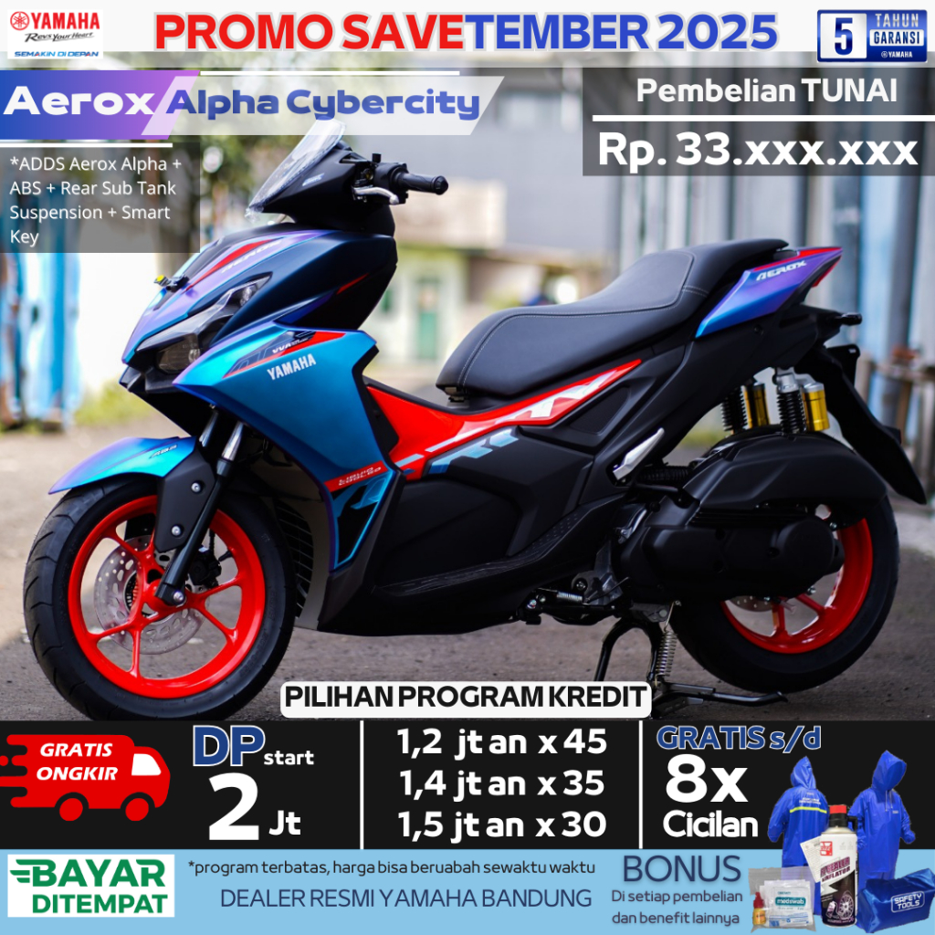 Motor Aerox Alpha Cybercity 2025 / Aerox Cyber City / Aerox Alpha Cybercity / Motor Matic baru Yamah