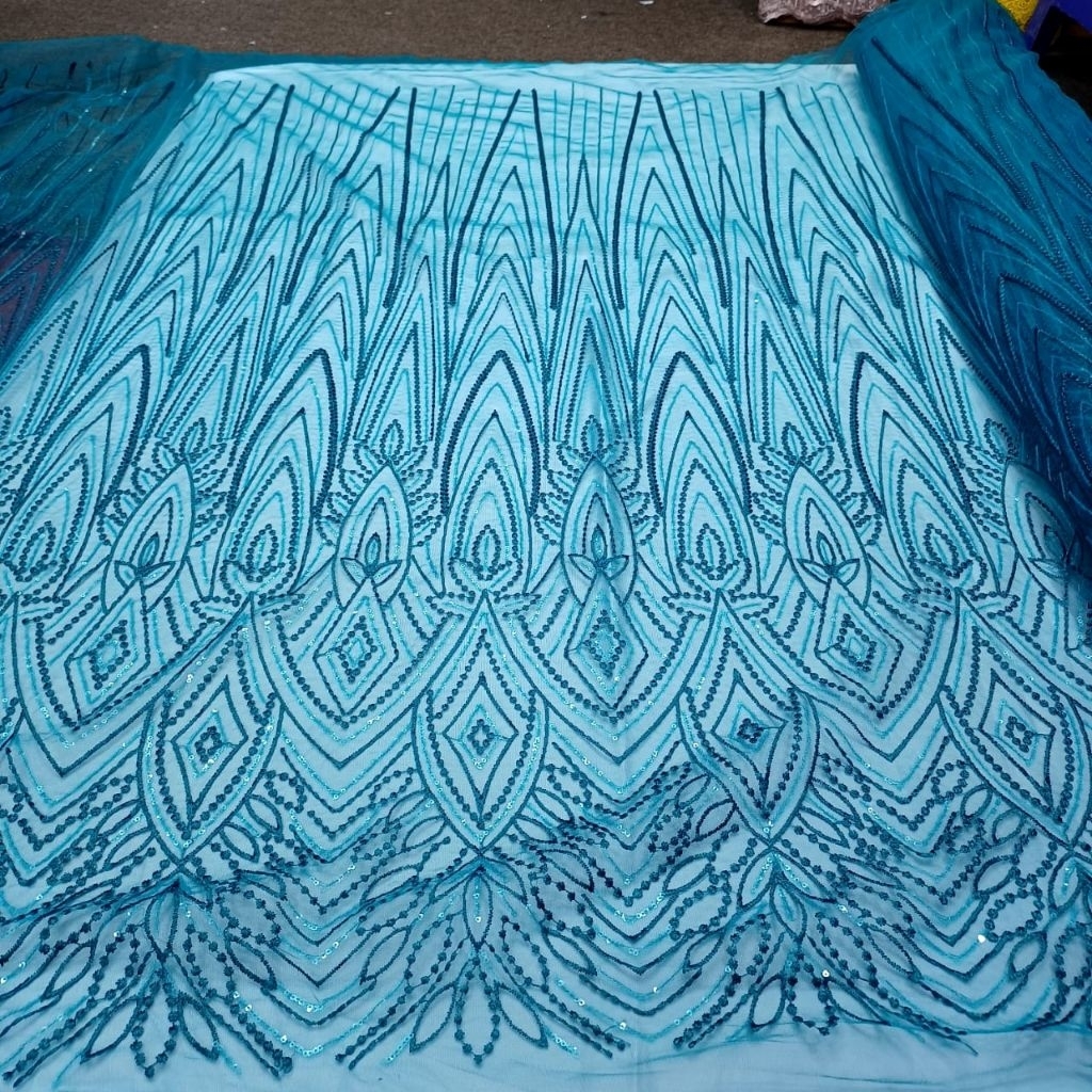 Promoo Kain tile payet sequin/Tulle piramid/Bahan tile zig zag/Brokat payet per 0.50 cm