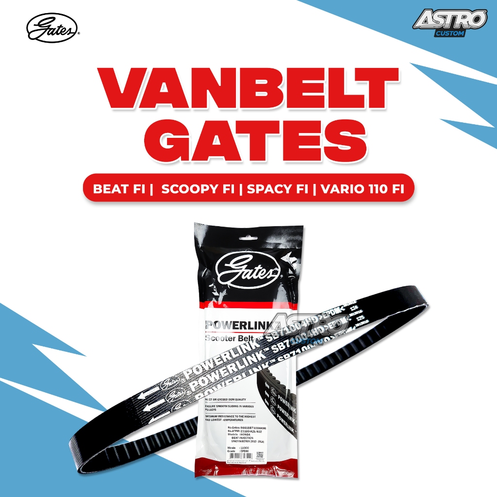 Vanbelt Racing Scoopy Beat FI Gates Vario 110 125 150 PCX ADV Beat Fi ESP Scoopy Prestige KOJ VBelt