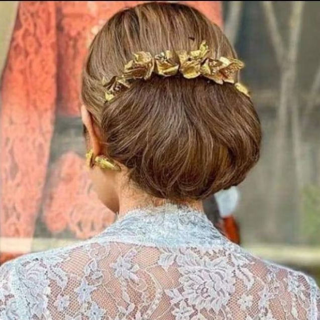 sanggul jepit sirkam Sonya polosan rambut sintesis (rambut palsu)