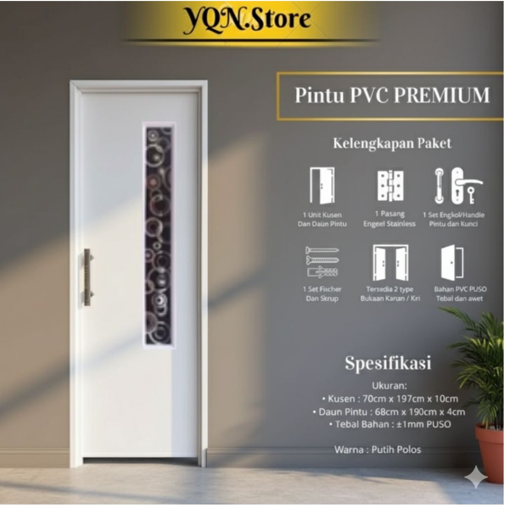 Pintu Kamar Mandi PVC Tebal Premium