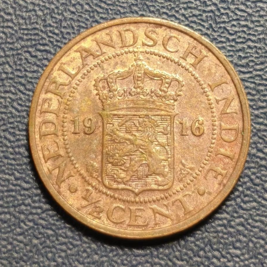 Koleksi Koin Nederlands Indie ½ Cent Tahun 1916