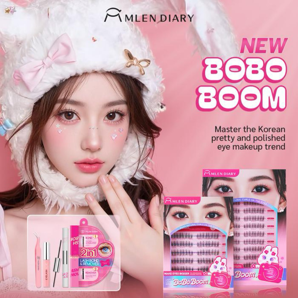 Mlen diary BoBo Boom make eyes bigger Eyelashes bulu mata palsu