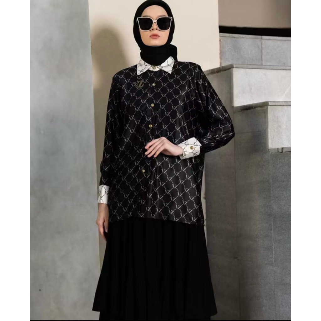 PL VZ MONOGRAM TWO TONE SHIRT