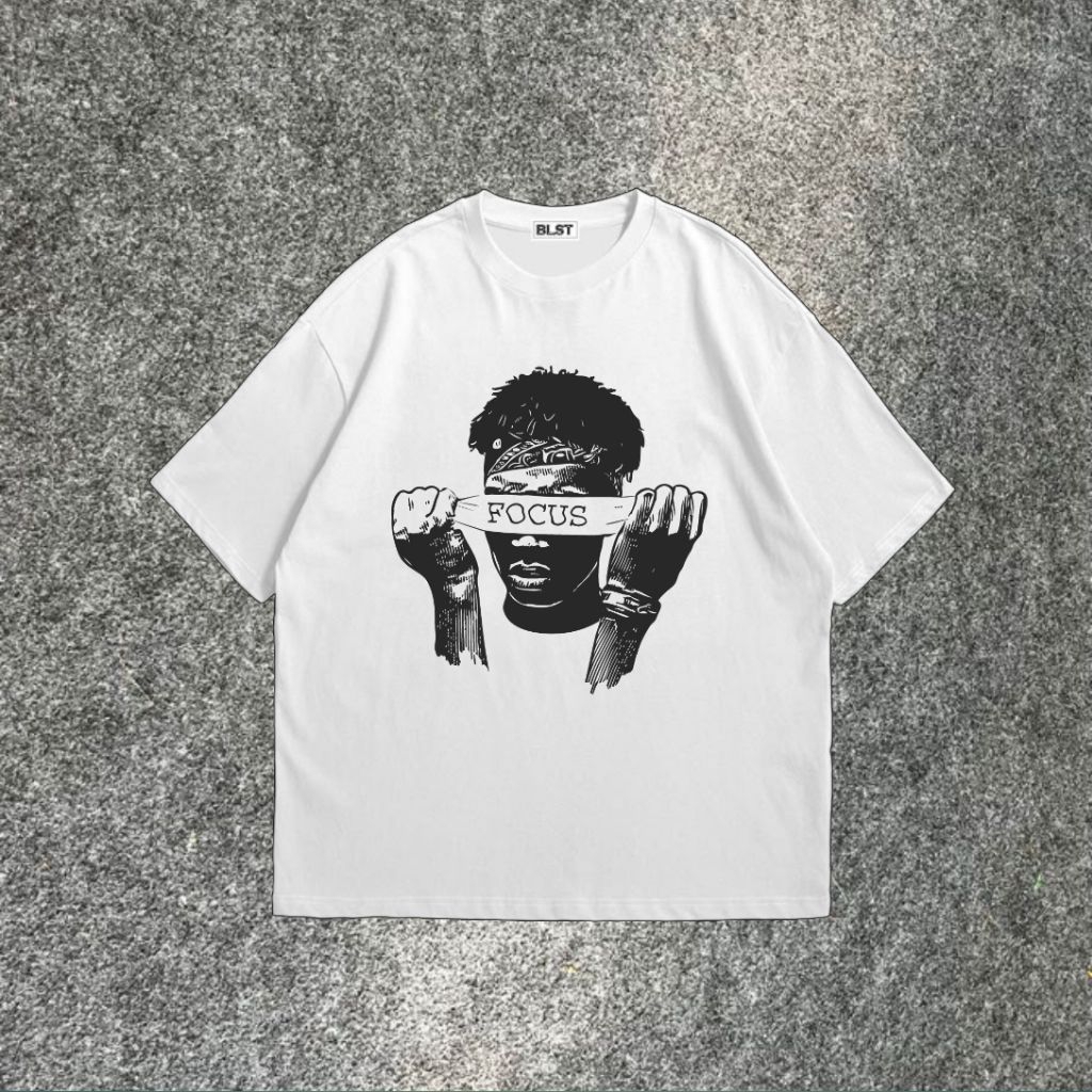 [Oversize] Tshirt Karung Jantan Baju Kaos Mofif NEVER GIVE UP Best Seller