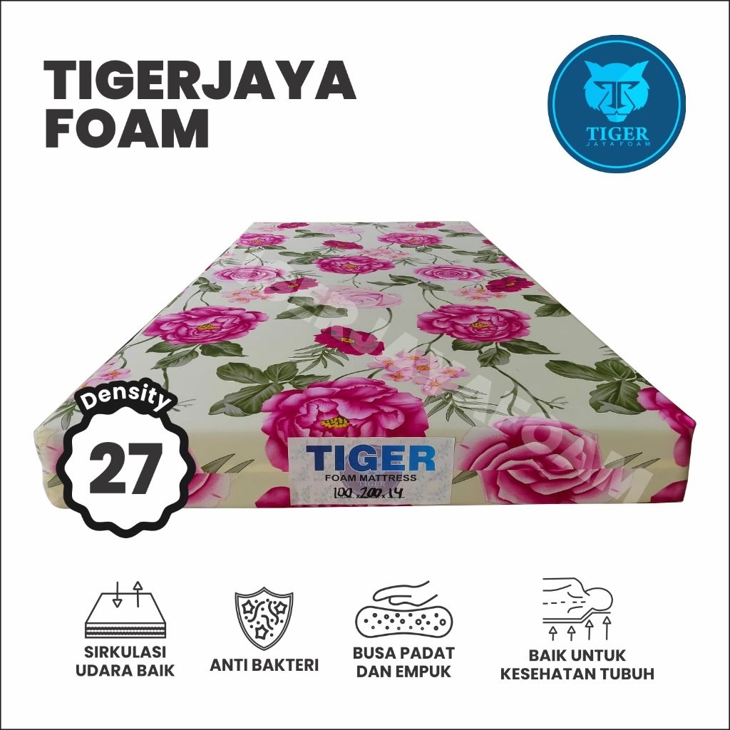 Kasur Busa Tiger Super 100x200 Tebal 6cm 8cm 10cm 14cm Garansi 15 Tahun Anti Kempes Tahan Lama Anti 