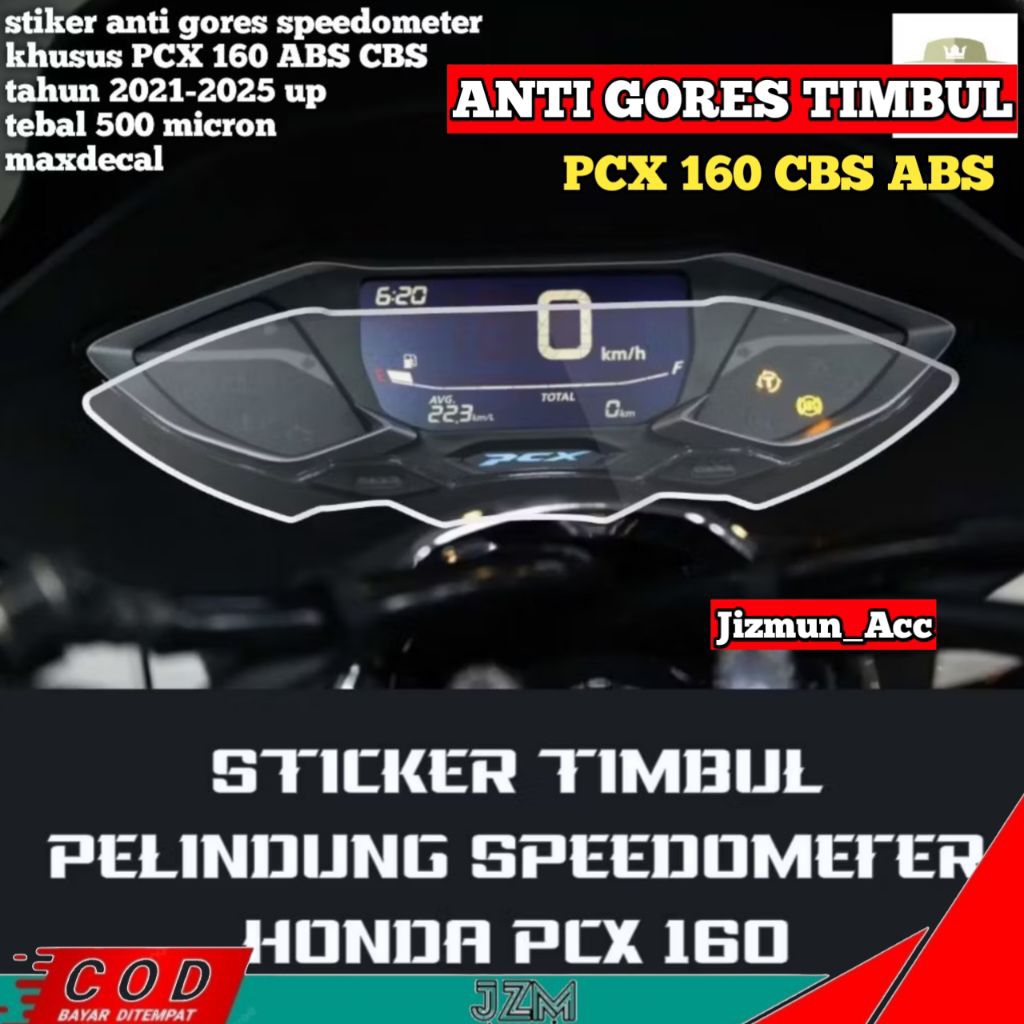 COD Stiker Anti Gores Speedometer PCX 160 ABS CBS tahun 2021 2022 2021 2024 2025 Transparan / Pelind