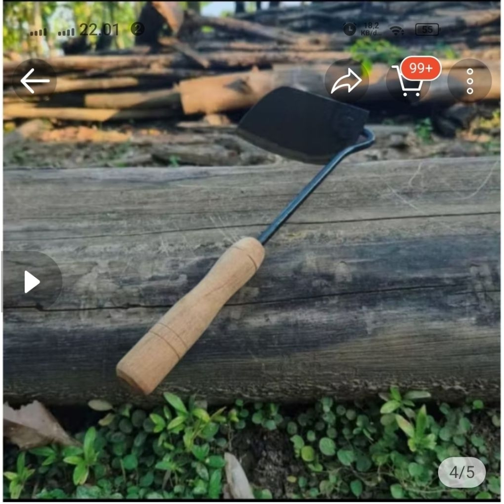 Cangkul Koret Rumput Cangkul Miring baja tajam alat garuk rumput liar cangkul kebun mini miring.