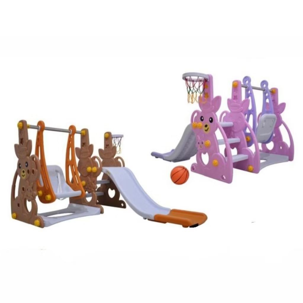 Preloved Labeille Kangaroo Slide & Swing Anak - Brown/ Pink