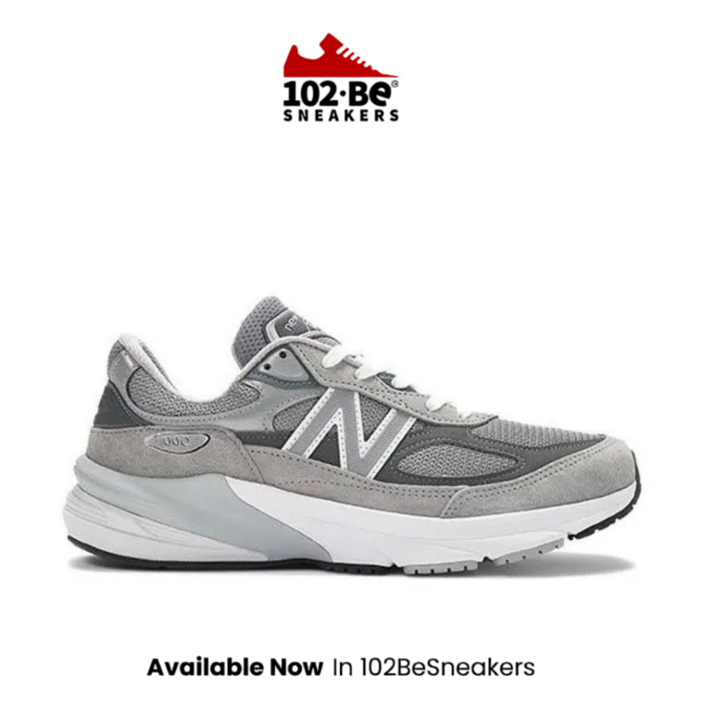 Sepatu NB Made in USA 990v6 Men's Sneakers- Grey with Grey NEWM990GL6 Original