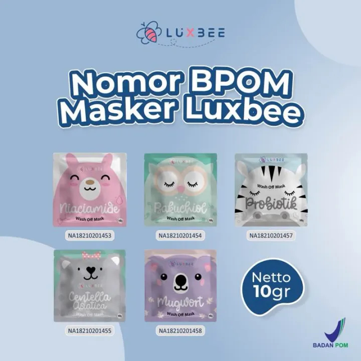 [Free Spatula MIn Beli 5] BPOM Masker Wajah Luxbee 10 gram / Masker Wajah Organik By Luxbee