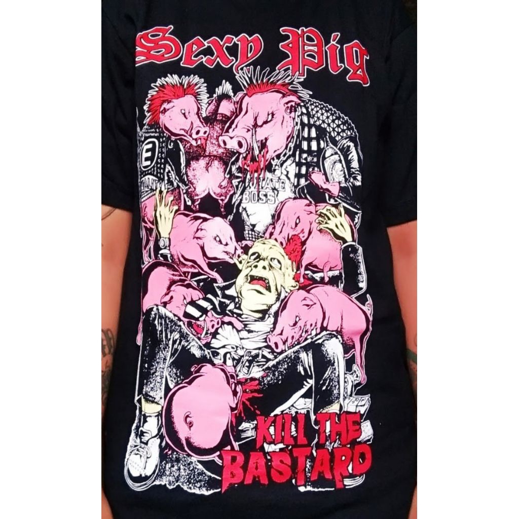 kaos motif band punk // sexy pig // kaos band punk