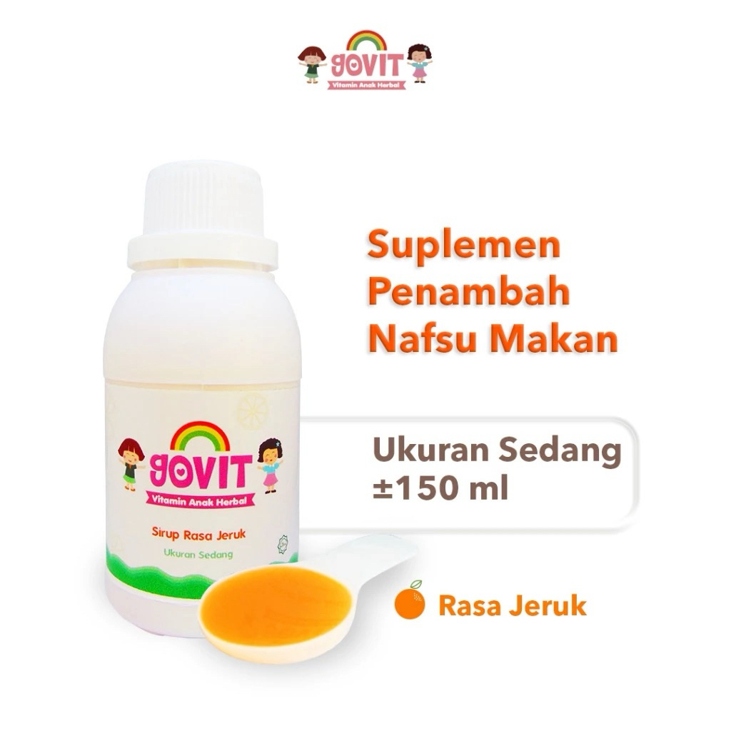 (GOVIT SEDANG 150ML) GOVIT VITAMIN HERBAL ANAK TERAMPUH PENAMBAH NAFSU MAKAN ANAK