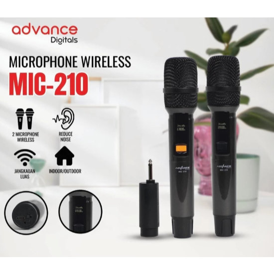 Advance MIC-210 wireless microphone,mic wireless karaoke suara jernih vocal suara terbaik