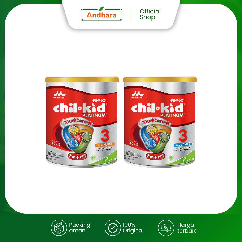 Morinaga CHIL KID Platinum Kaleng 400gr - Susu Pertumbuhan Anak Usia 1-3 Tahun - Susu Bubuk 400 400g
