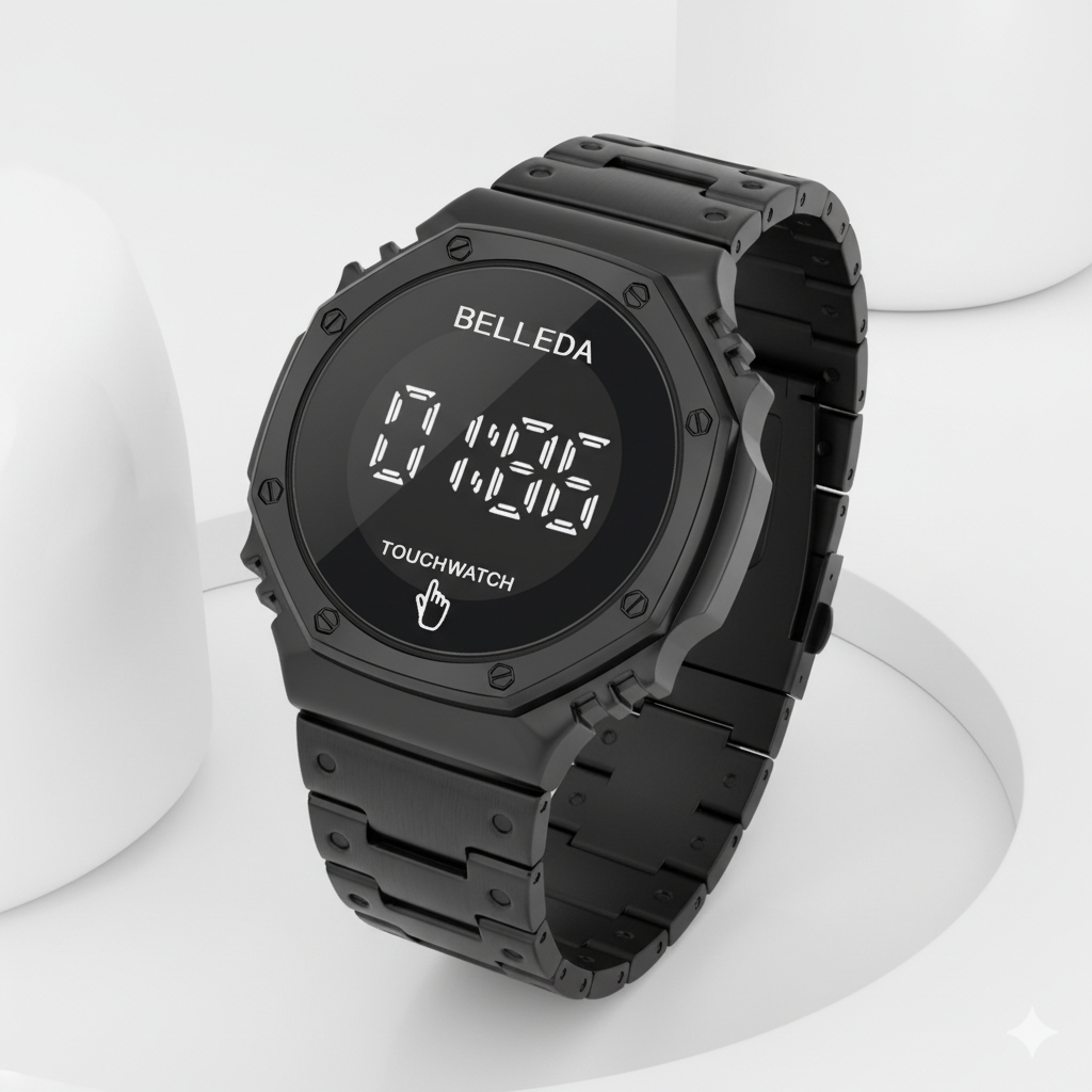Jam Tangan Pria Belleda 9420 Unisek Pria Wanita Stainless Digital Led Touch Screen Anti Air Original