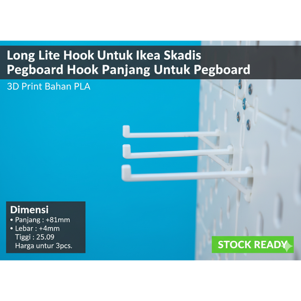 Long Lite Hook Untuk Ikea Skadis Pegboard Hook Panjang Untuk Pegboard