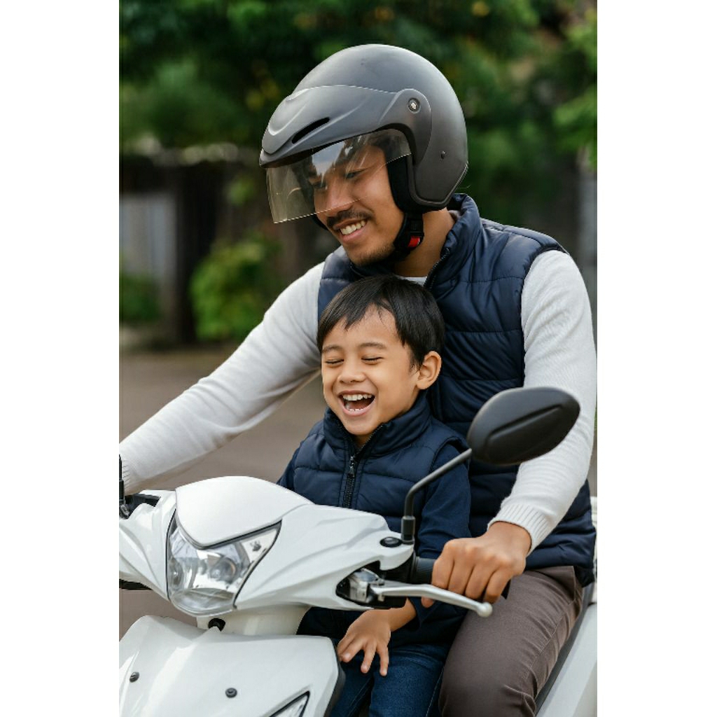 Jaket Rompi Motor Anak Tebal Anti Angin Warna Navy