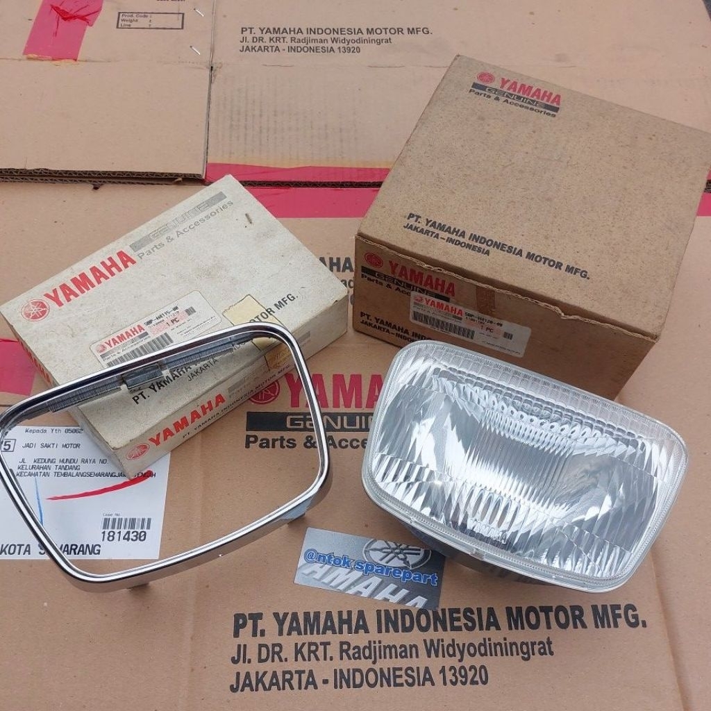 Reflector Lampu Depan + Ring Lampu RX King RXKing Oval Original Genuine Yamaha 5BP-H4120-00 5BP-H411