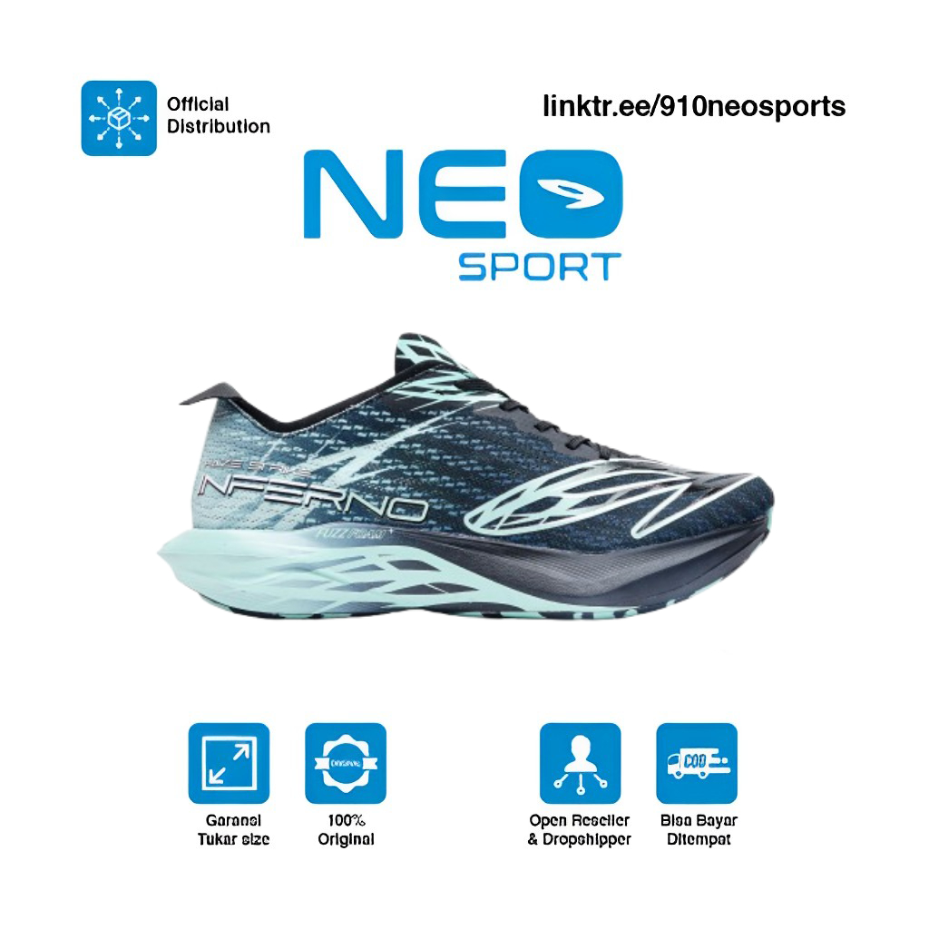 910 Sepatu Lari HAZE INFERNO - HITAM/HIJAU