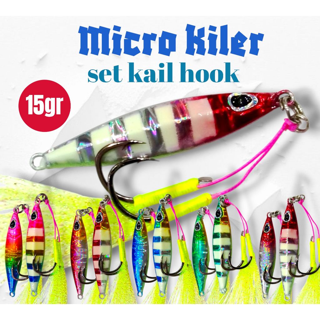 KOIKA ZEBRA micro jig 15gr menyala dalam gelap metal jig kiler umpan jig umpan casting umpan jigging