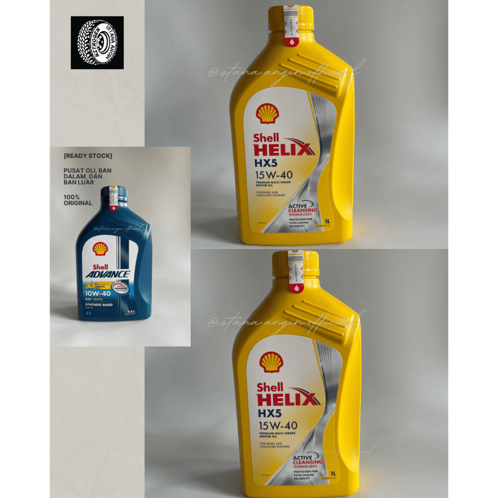 Oli Shell Advance  10W-40  Matic 0,8 L dan Shell Helix  HX5 15W-40 1 L