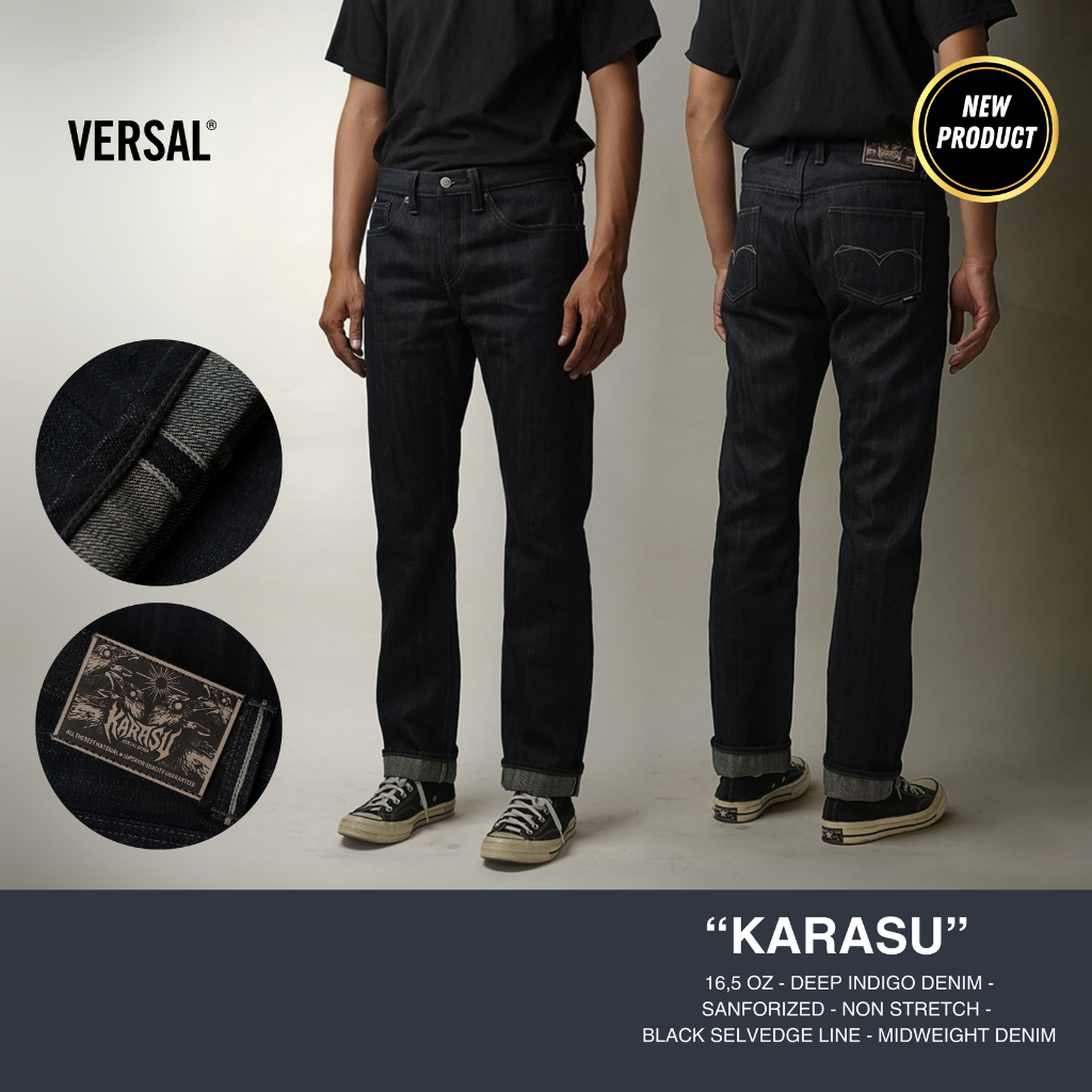 Versal The Finest - VERSAL KARASU — 16,5oz Deep Indigo Selvedge Denim (Ready Stock)