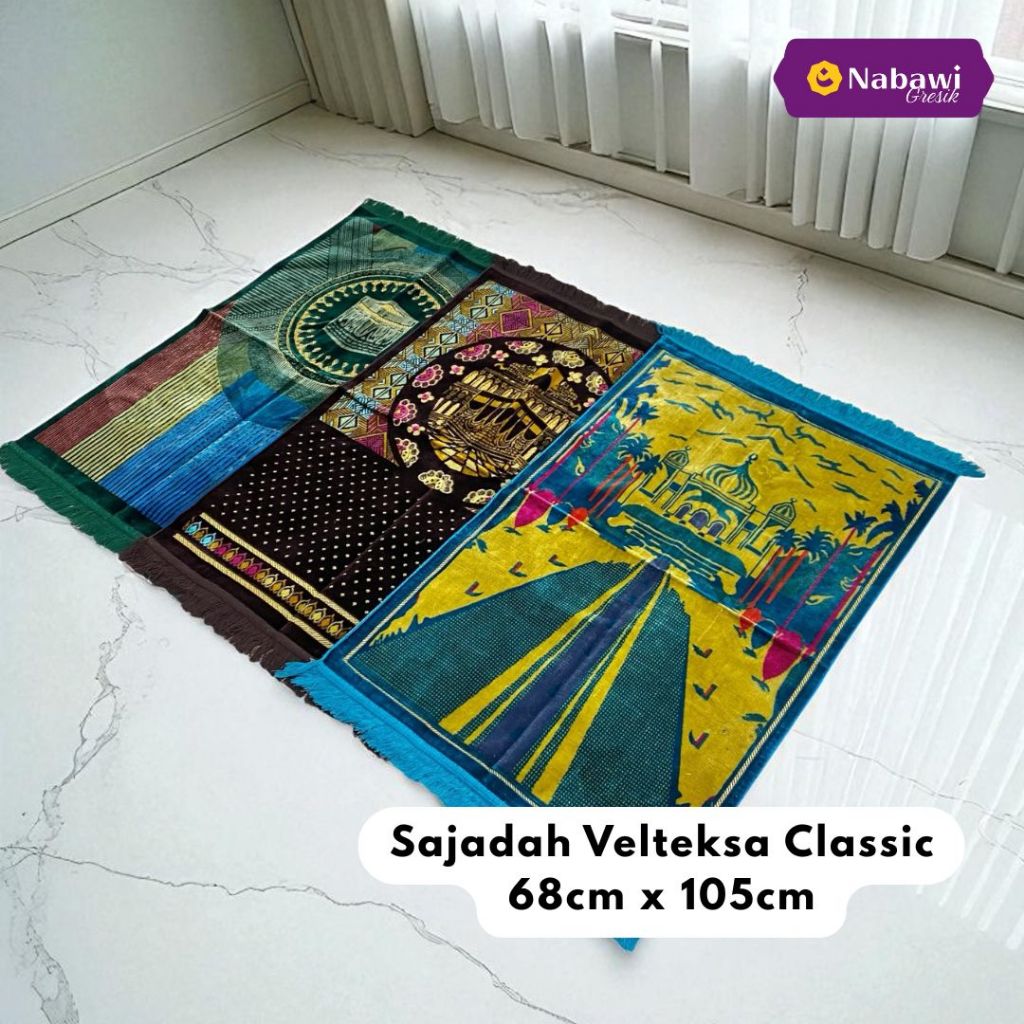 Sajadah Turki Velteksa Classic Ukuran Besar Sajadah Bludru Souvenir Tahlilan Gresik