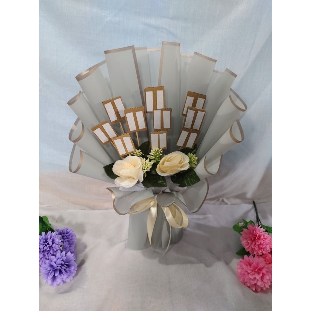 Buket Kosongan 10 Stik Size Medium Sedang Kado/Kerangka Buket Untuk Snack,Kopi,Foto, dan lainnya Gra