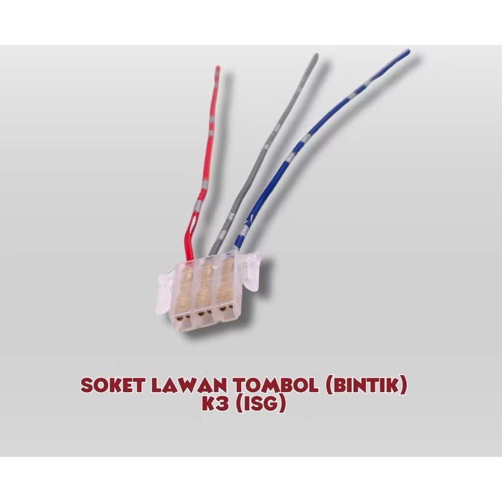 Soket 3 kabel tombol starter dim klakson universal bisa semua jenis motor