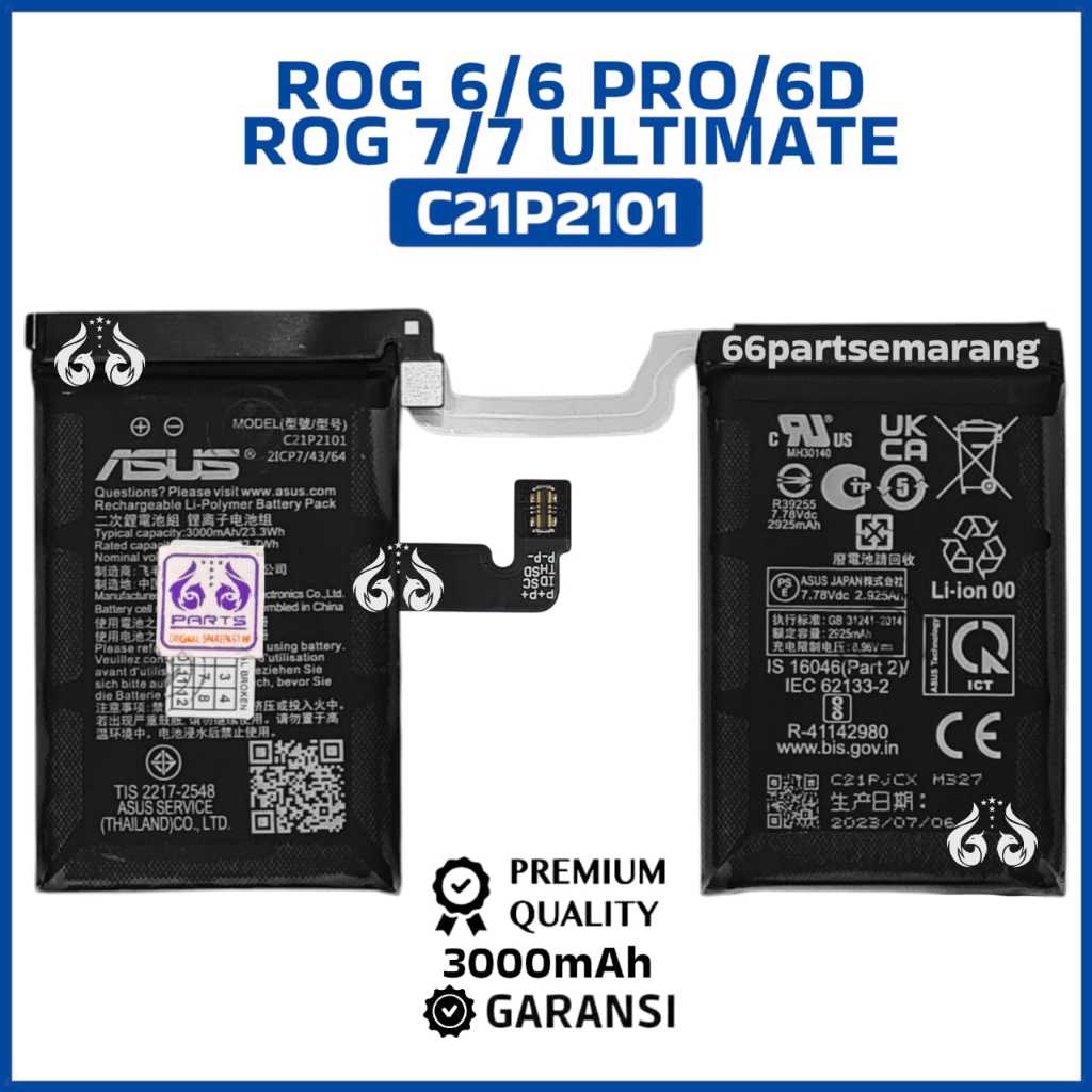 Baterai Batre Battery Asus ROG 6 / 6 Pro / 6D / 7 / 7 C21P2101 Ultimate New