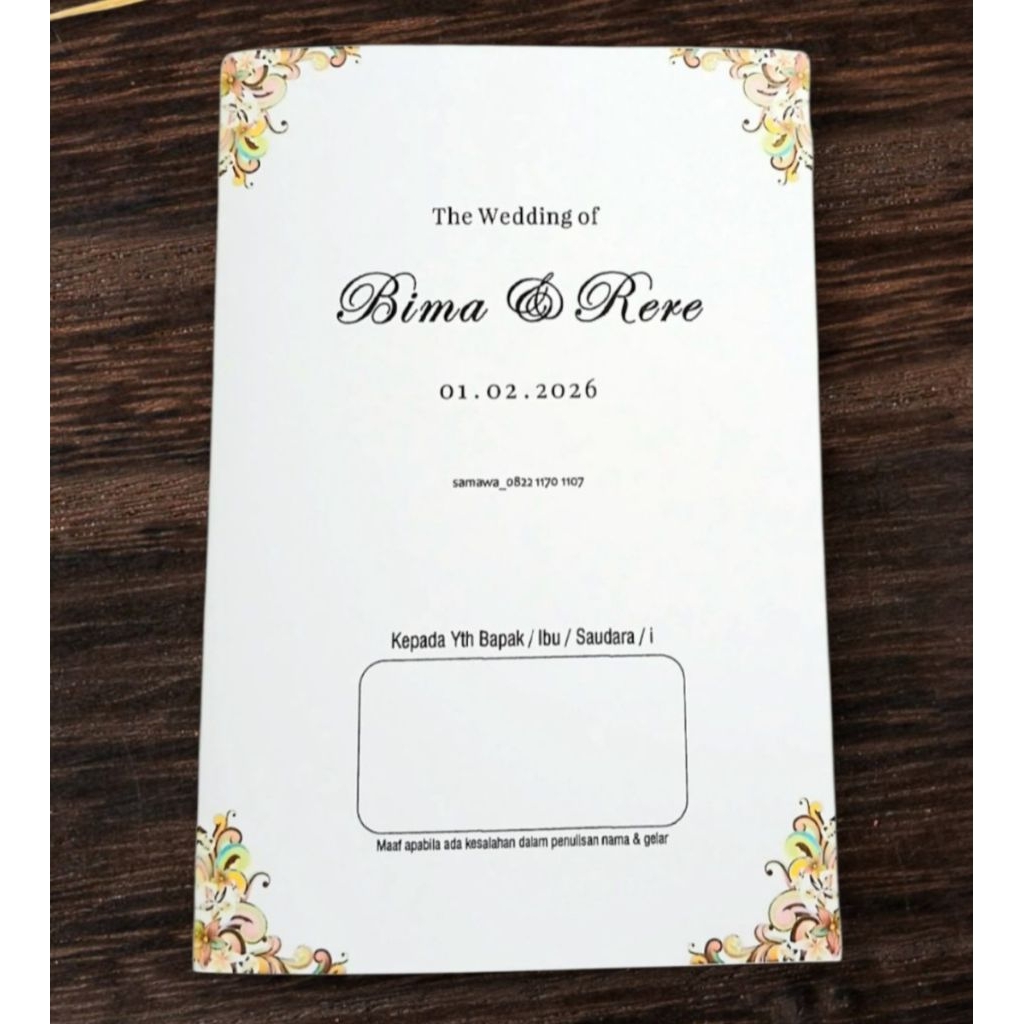 Undangan Softcover Putih lebih tebal