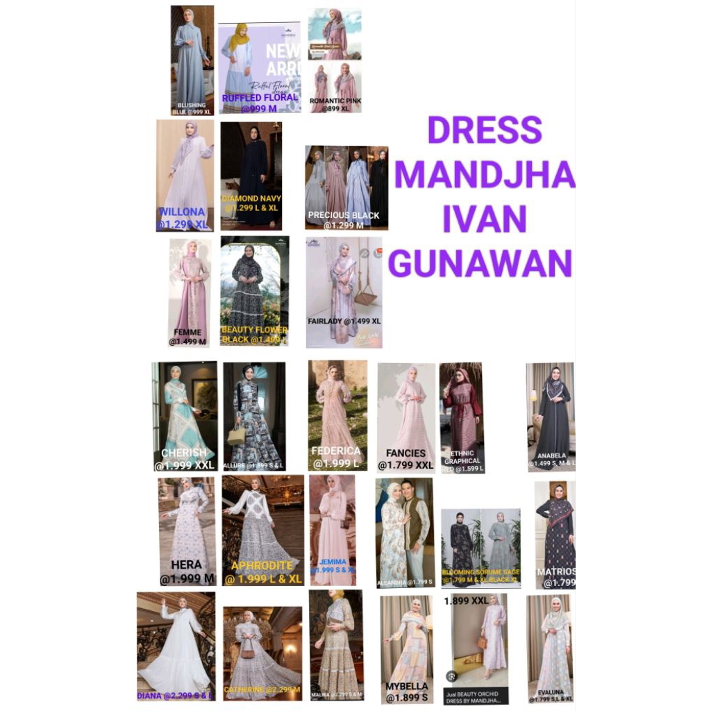 MANDJHA DRESS IVAN GUNAWAN FASHION ORIGINAL BEAUTY ORCHID PINK,ADA MALIKA,DIANA,FANCIES,DIAMOND,JEMI