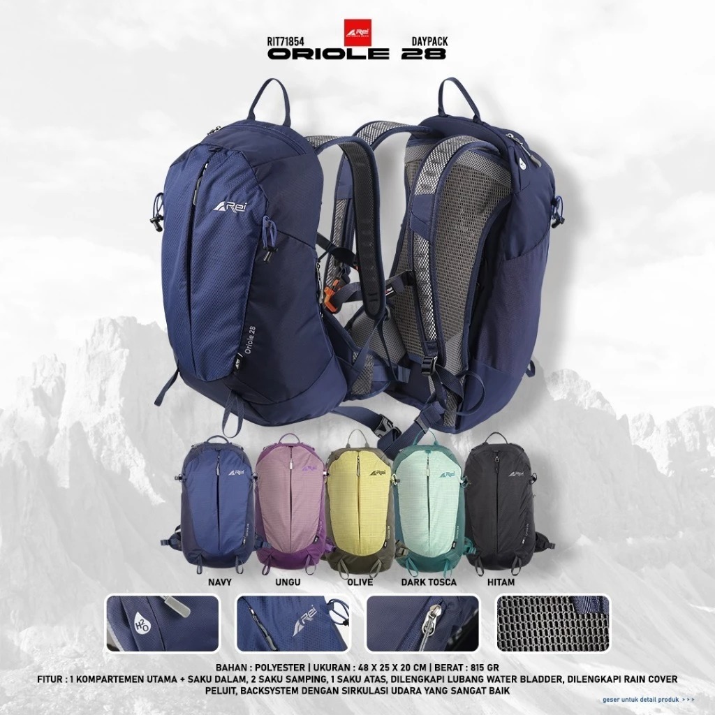 Semi Carrier / Tas Ransel Oriole 28 Liter Daypack Arei Outdoorgear