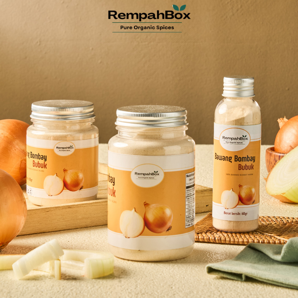 Rempah Box Bawang Bombay Bubuk Onion Powder Organik Bawang Bombay Bubuk Premium