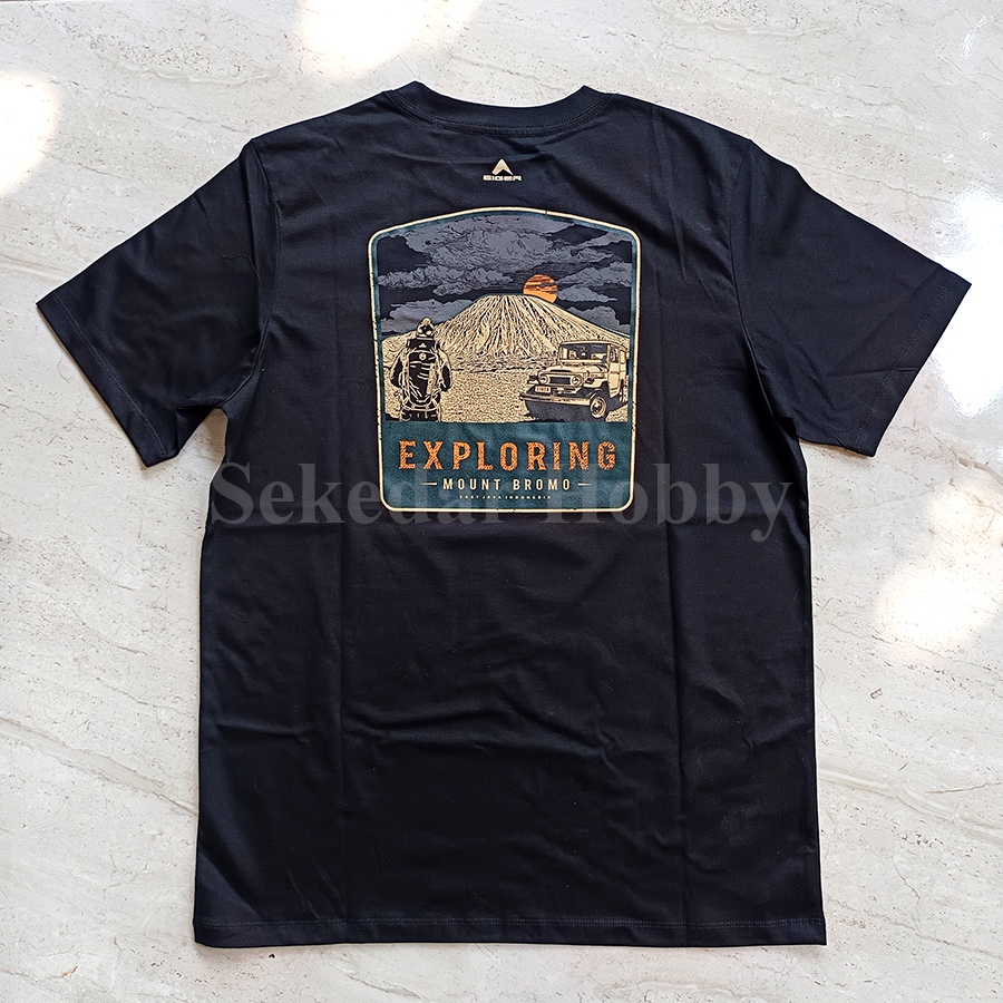 KAOS EIGER1989 BROMO EXPLORER BLACK KAUS PRIA LENGAN PENDEK ORIGINAL OUTDOOR