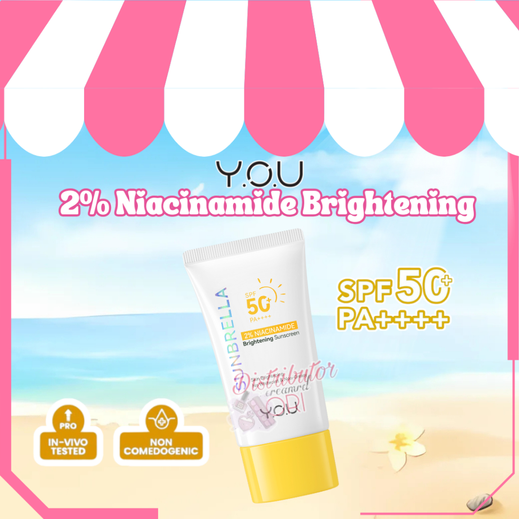 YOU Sunbrella 2% Niacinamide Brightening Sunscreen Mencerahkan Wajah SPF 50 | BPOM