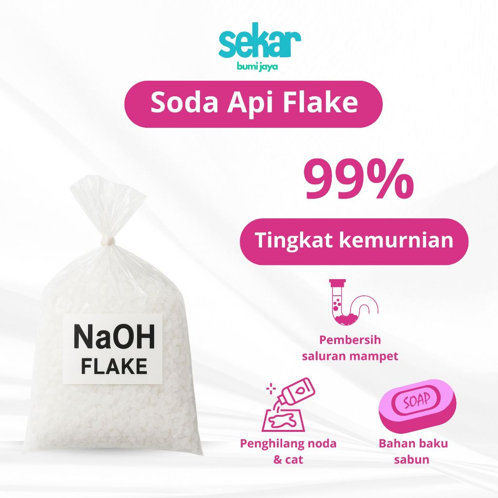 NaOH / Caustic Soda / Soda Api Flake 1 Kg