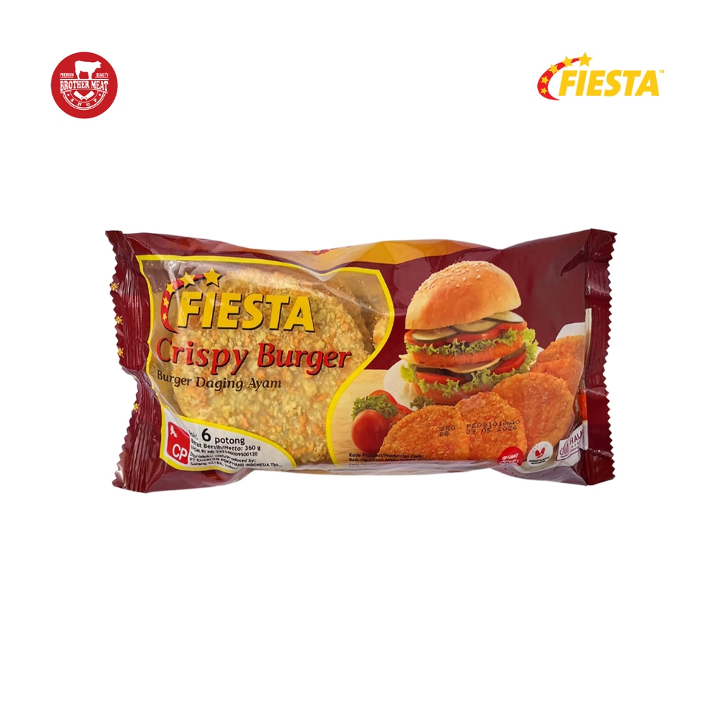 Fiesta Crispy Chicken Burger 360gr / Patties Daging Ayam - Brothermeatshop