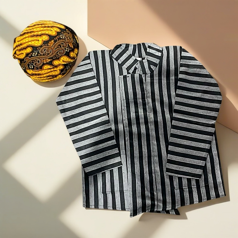 Baju Lurik Anak Jurik Hitam Putih Baju surjan lurik anak Baju adat jawa anak laki laki