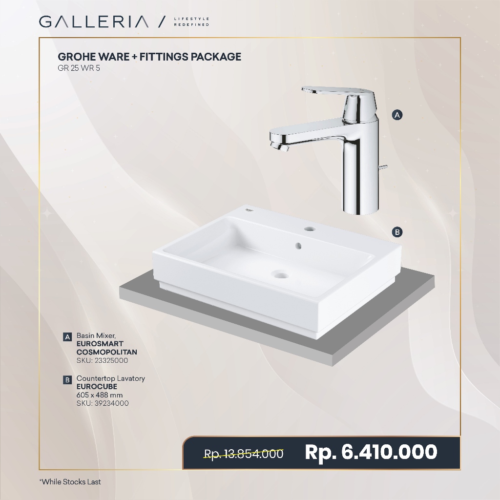 Grohe Ware and Fittings Package / Grohe Paket Wastafel