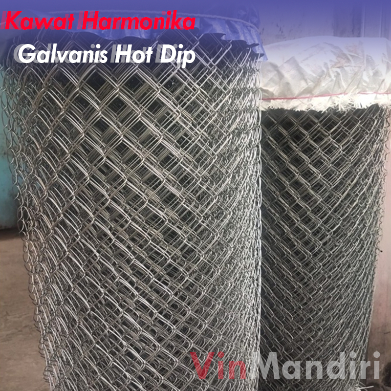Kawat Harmonika Galvanis Hot Dip Ukuran Tinggi 2 meter Panjang 25 Meter Tebal 1,6 MM