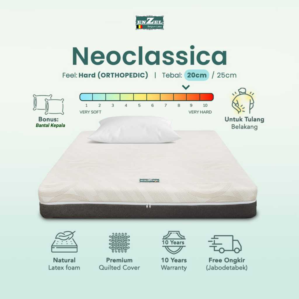 Kasur Latex Enzel Neoclassica ukuran 90x200cm - 200x200cm - Kasur kesehatan - Kasur Orthopedic